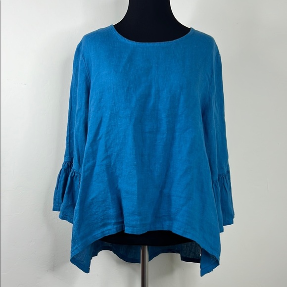 BRYN WALKER Linen Blue Women's Top XXS - Picture 1 of 10
